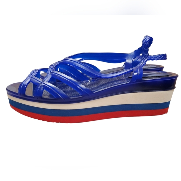 Lemon Jelly Red, White, & Blue Platform Sandals. 39 - Picture 8 of 11